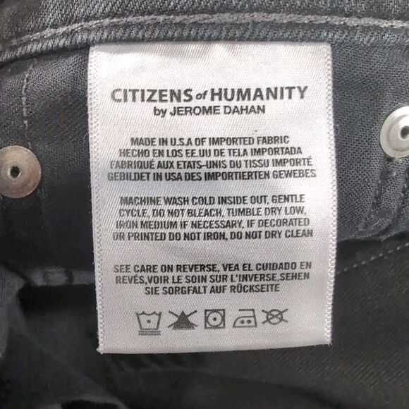 Citizens of Humanity Gage Jeans Men's 34x34 Black Straight Leg Stretch Denim - Picture 6 of 8